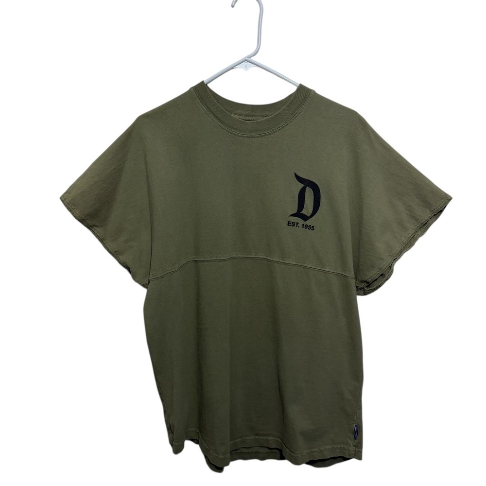 Disney Olive Green Spirit Jersey 100% Cotton Disneyland Resort Shirt, Medium